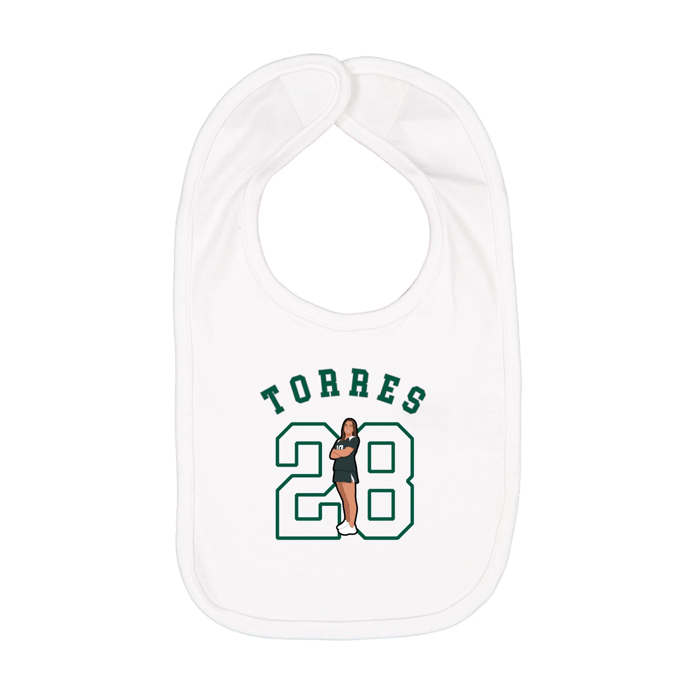 Infant Bib — Shirsey Arch in White