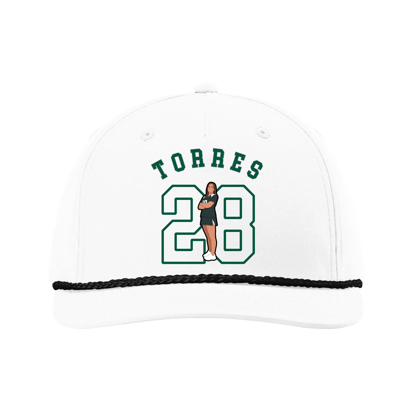 Five-Panel Classic Rope Cap — Shirsey Arch in White