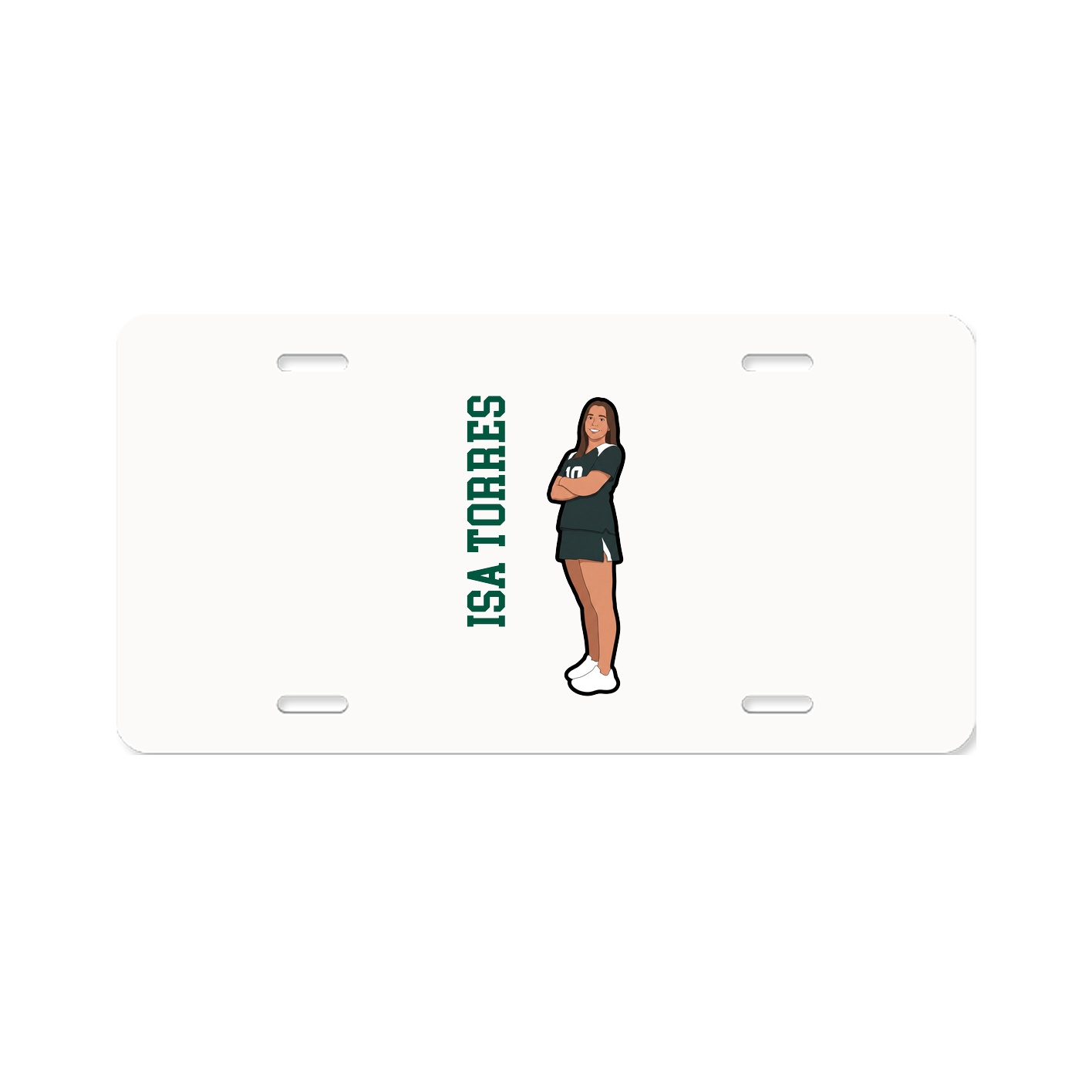 License Plate — Name Vertical in Classic