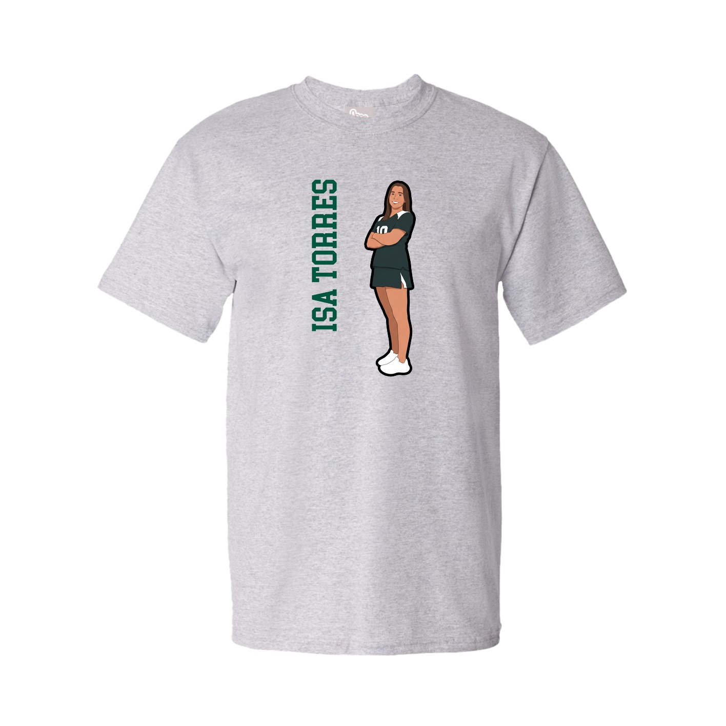 Tee — Name Vertical in Grey