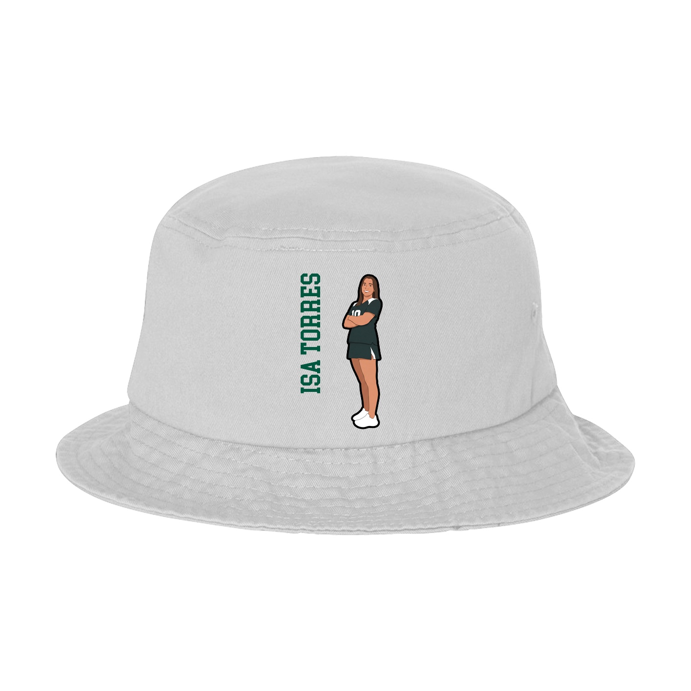 Bucket Cap — Name Vertical in White