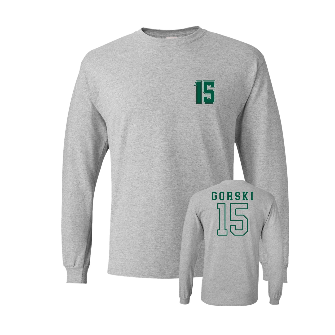 Long Sleeve Tee — Chest Back in Grey