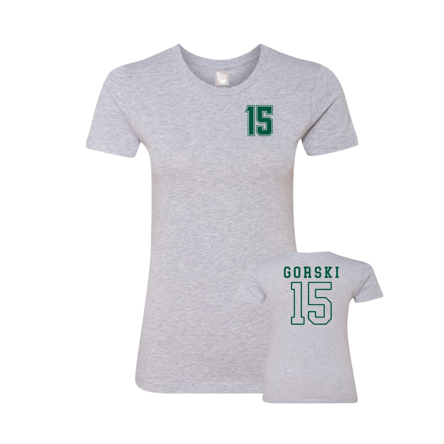 Womens Tee — Chest Back in Grey