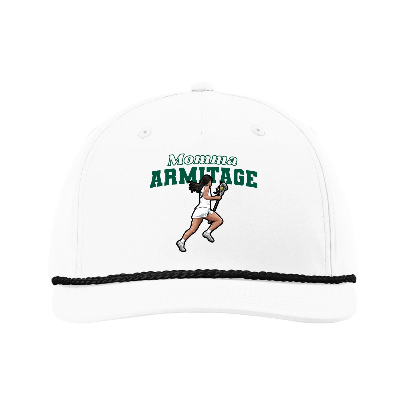 Five-Panel Classic Rope Cap — Mothers Day Block in White