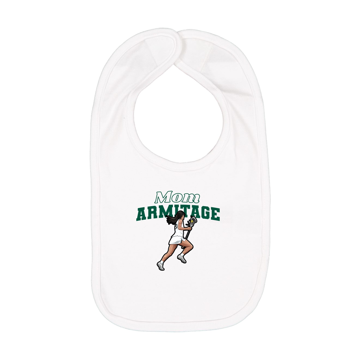 Infant Bib — Mothers Day Block in White