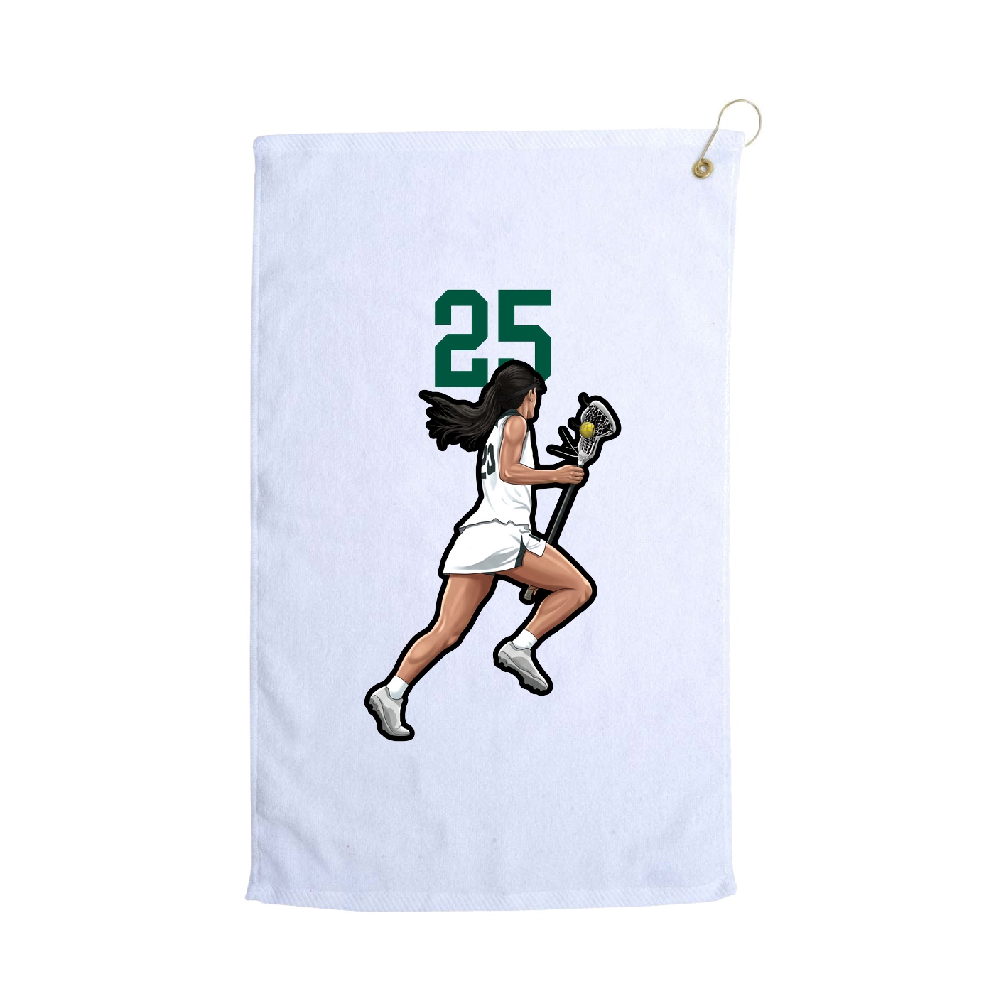 Golf Towel — Number Top in White