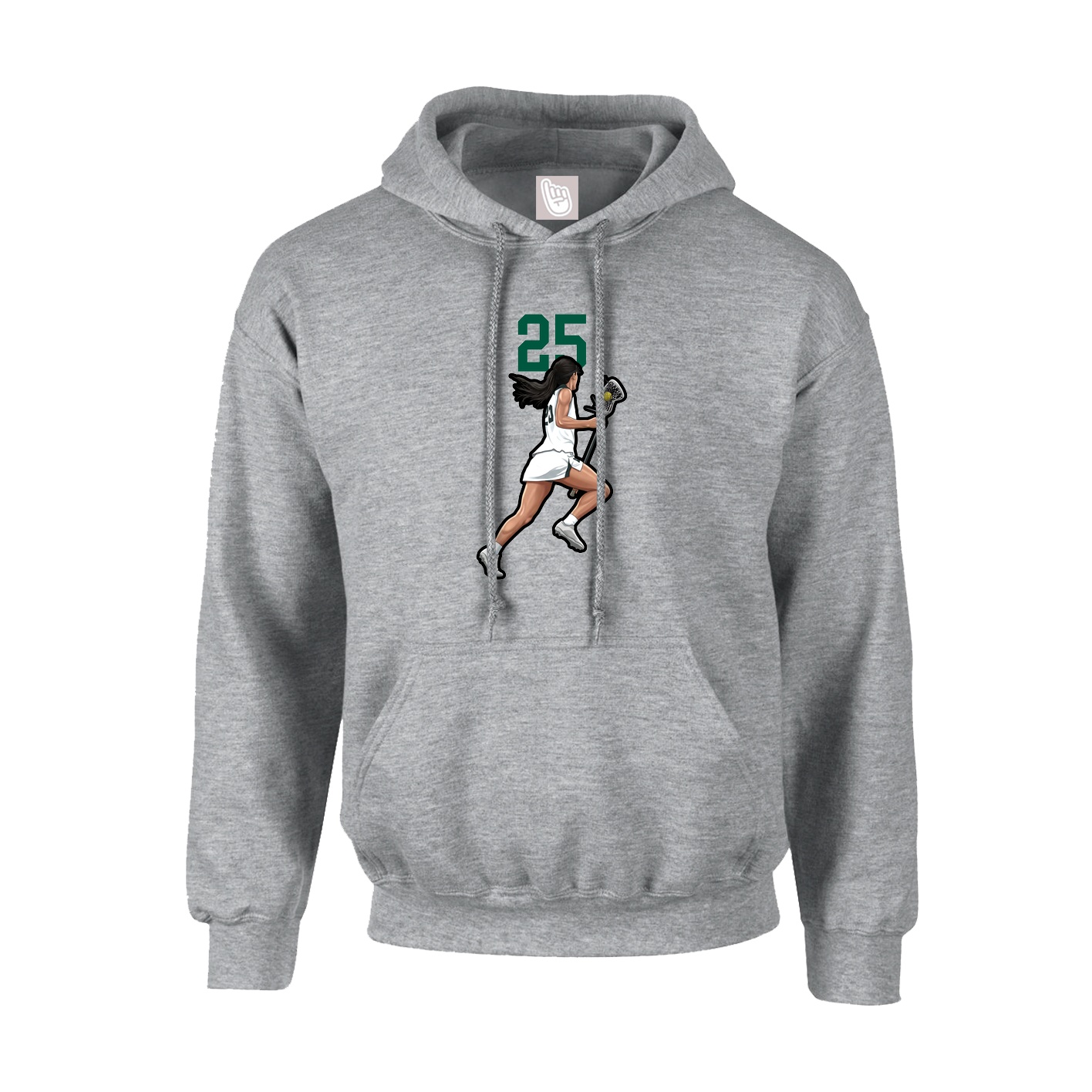 Hoodie — Number Top in Grey
