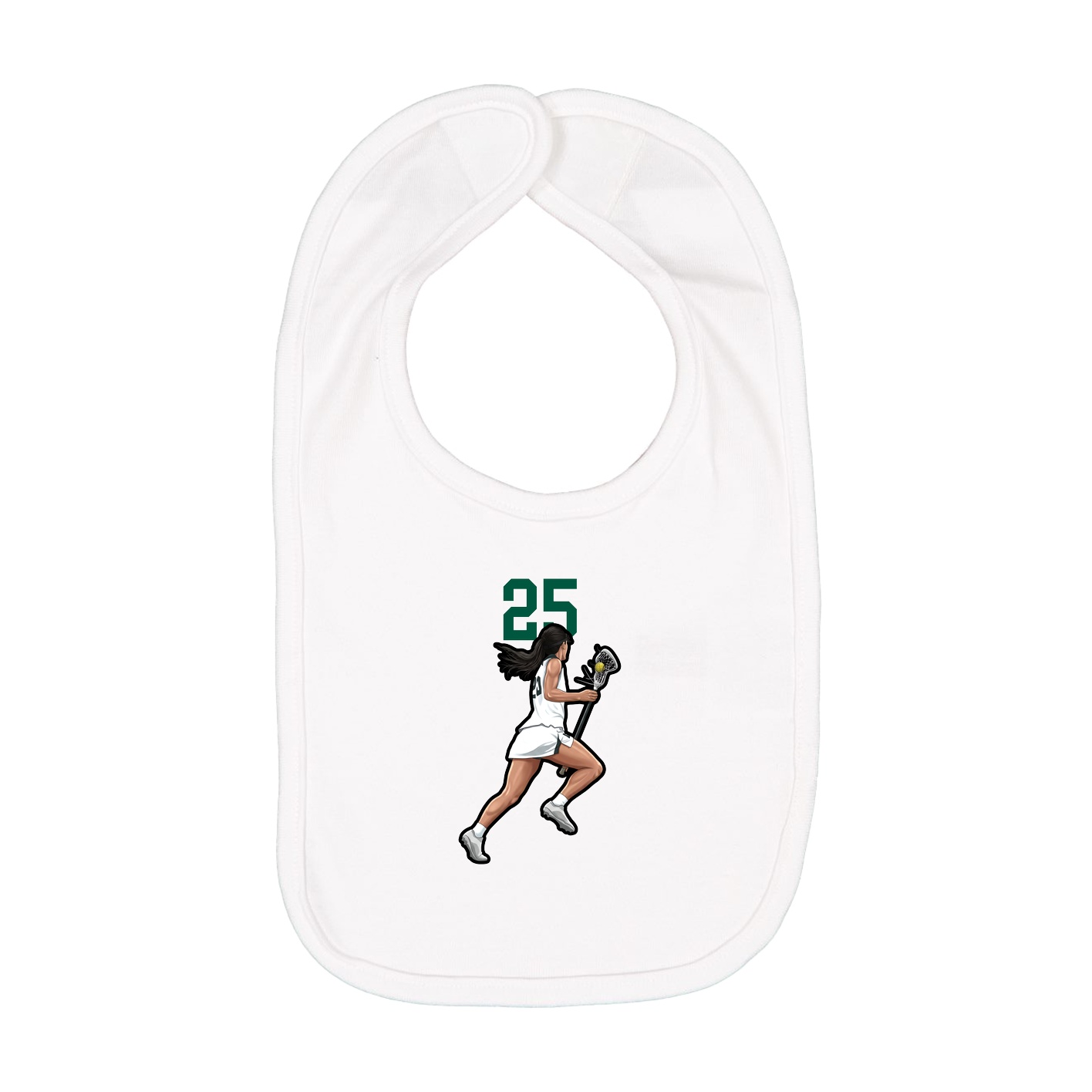Infant Bib — Number Top in White
