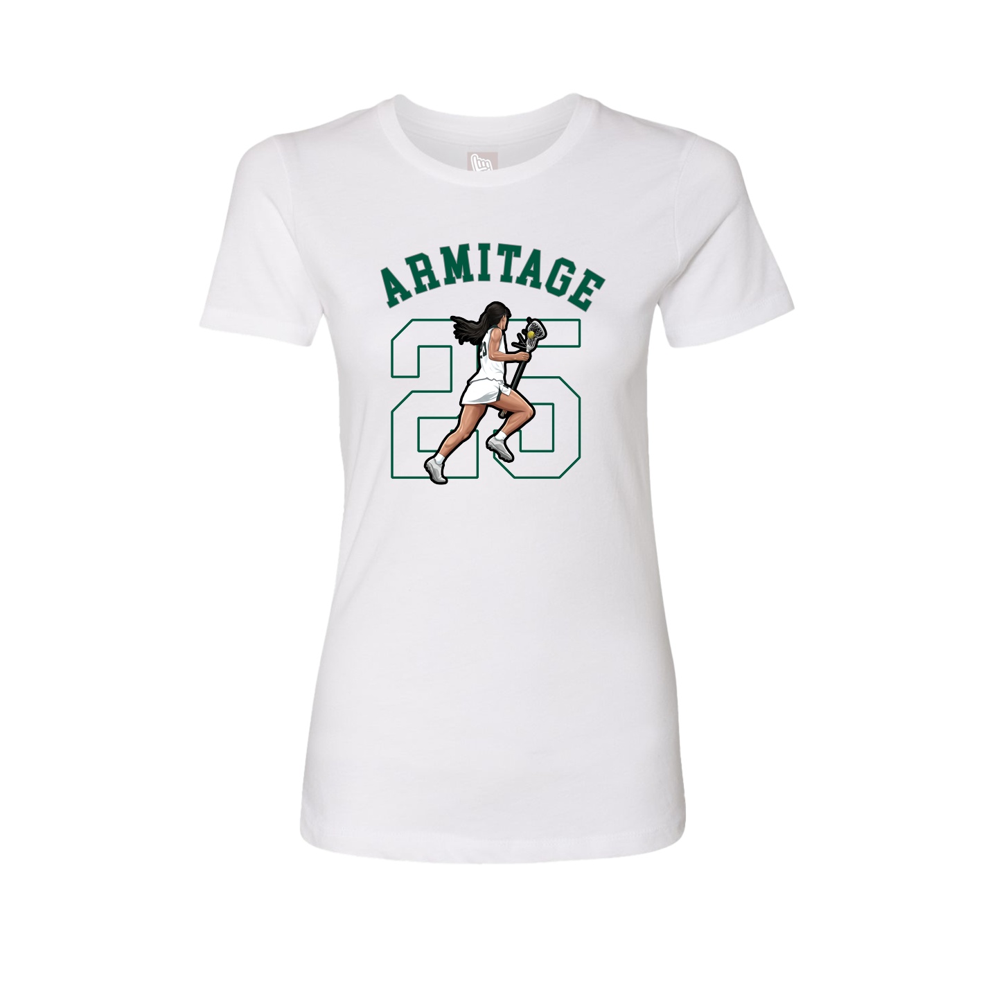 Fitted Women's Tee — Shirsey Arch in White