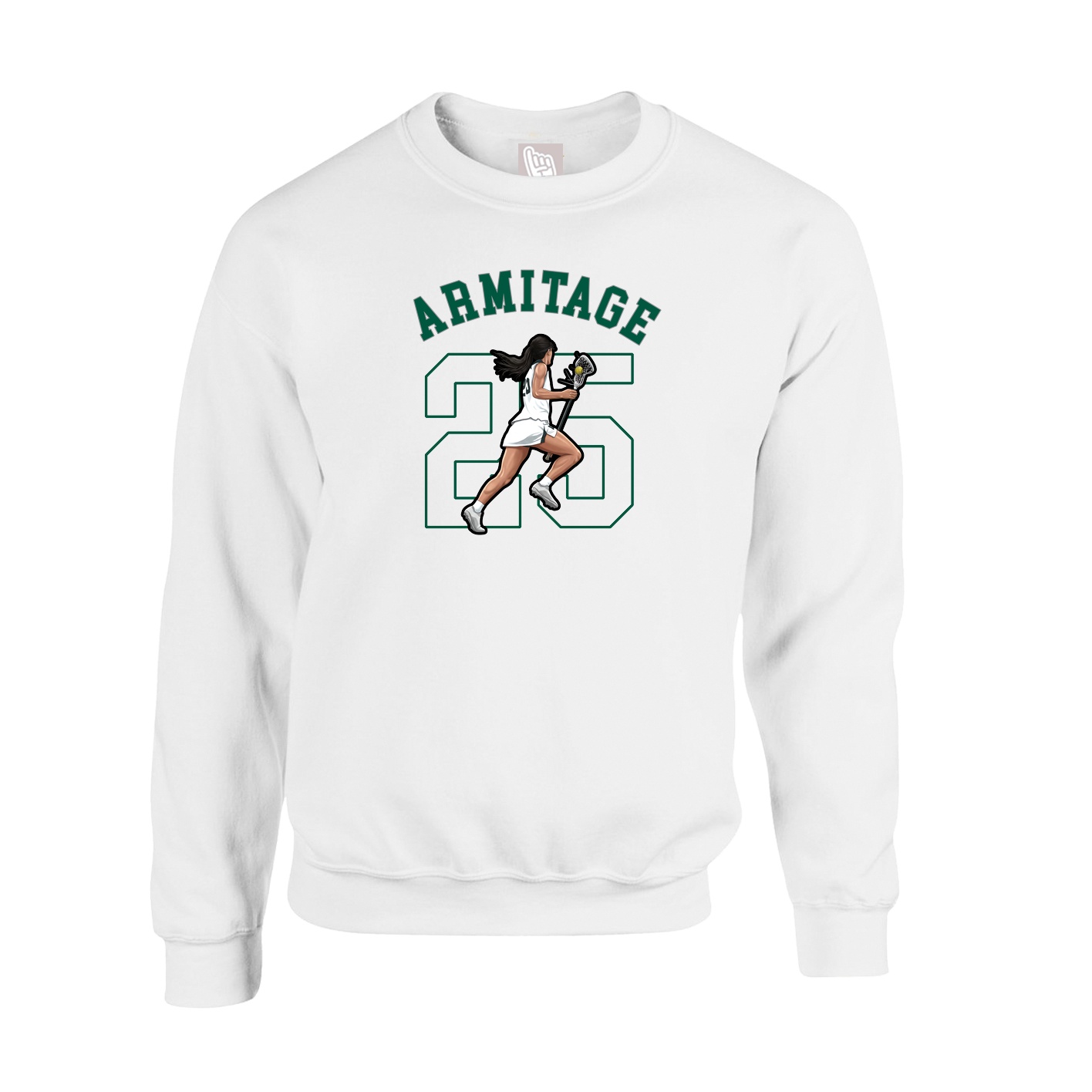 Fleece Crew — Shirsey Arch in White