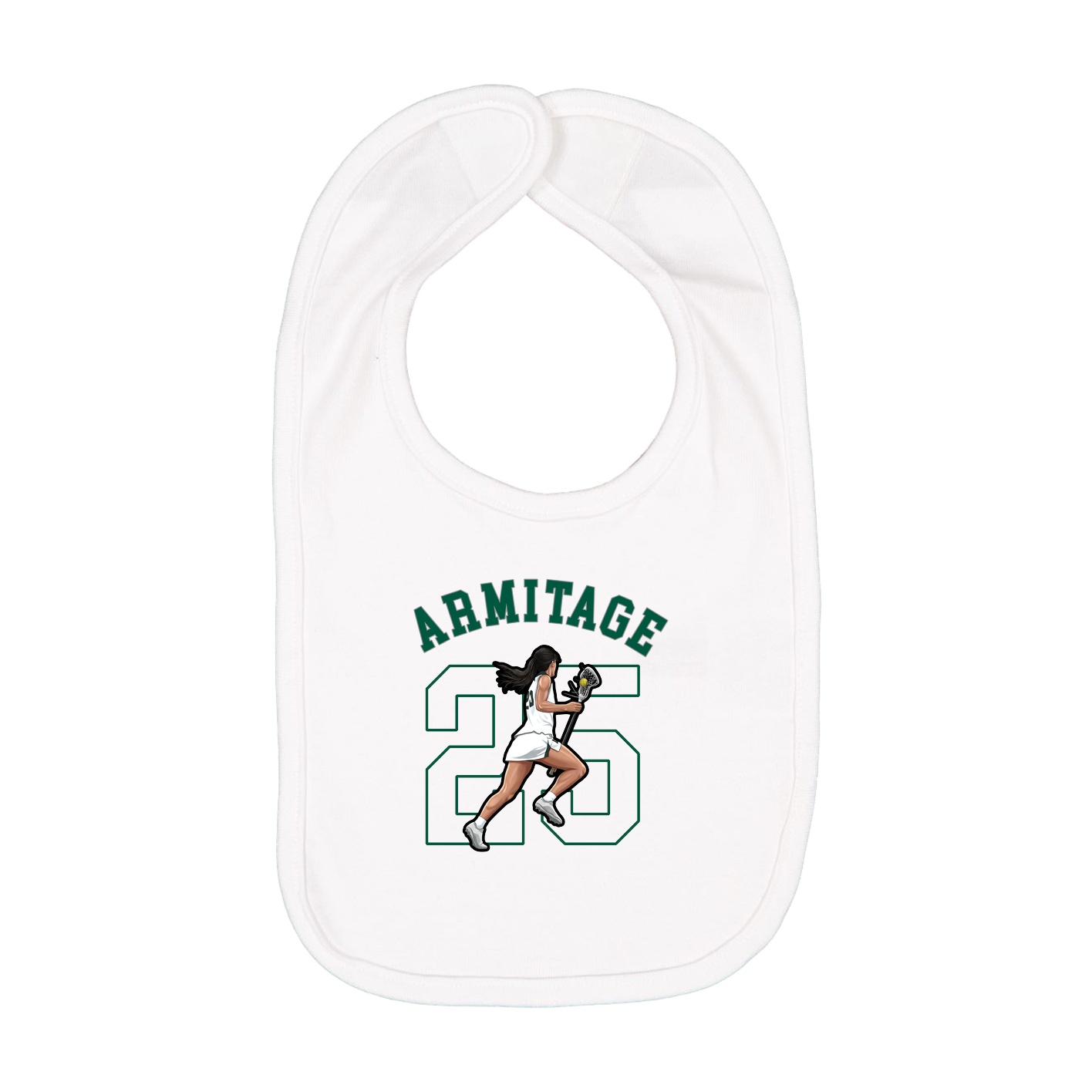 Infant Bib — Shirsey Arch in White