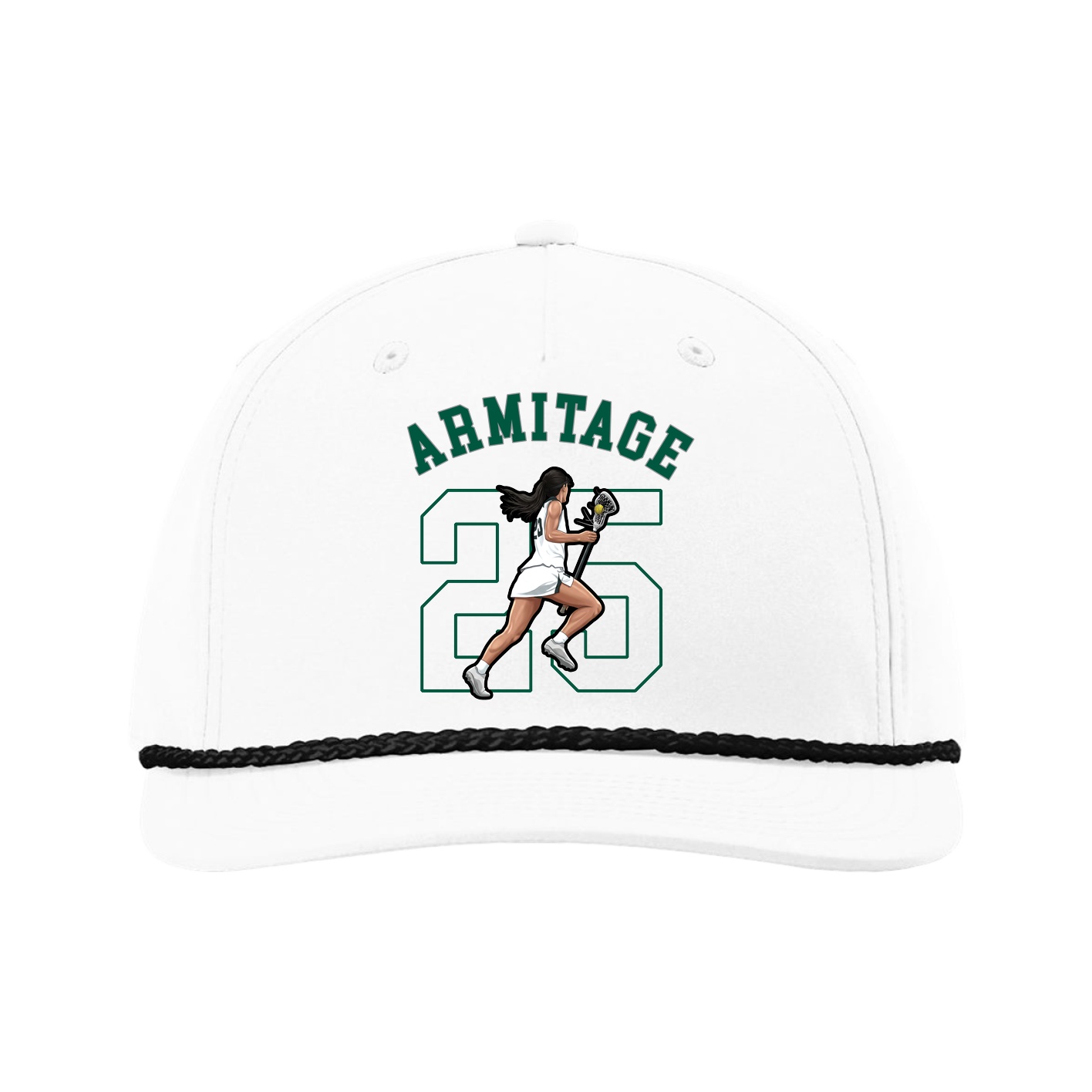 Five-Panel Classic Rope Cap — Shirsey Arch in White