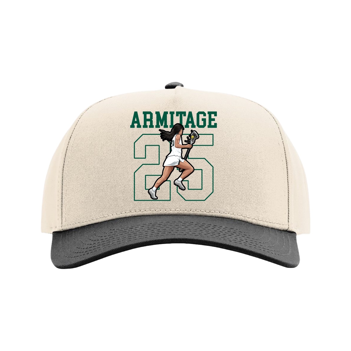 Full Fabric Five-Panel Champ Cap — Shirsey in Cream/Black