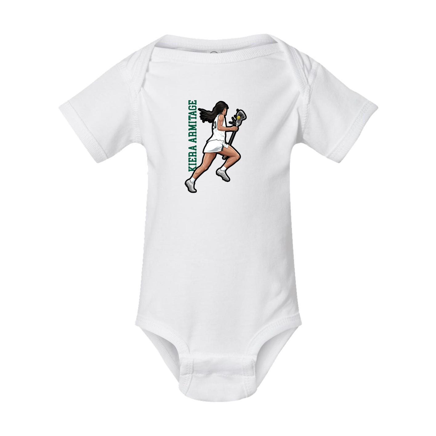 Baby Onesie — Name Vertical in White