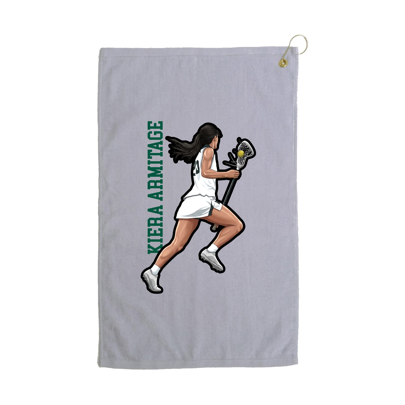 Golf Towel — Name Vertical in Grey