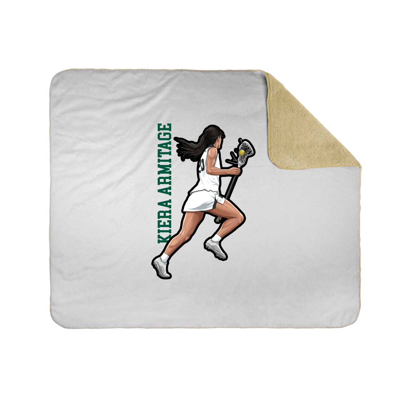 Throw Blanket — Name Vertical in White