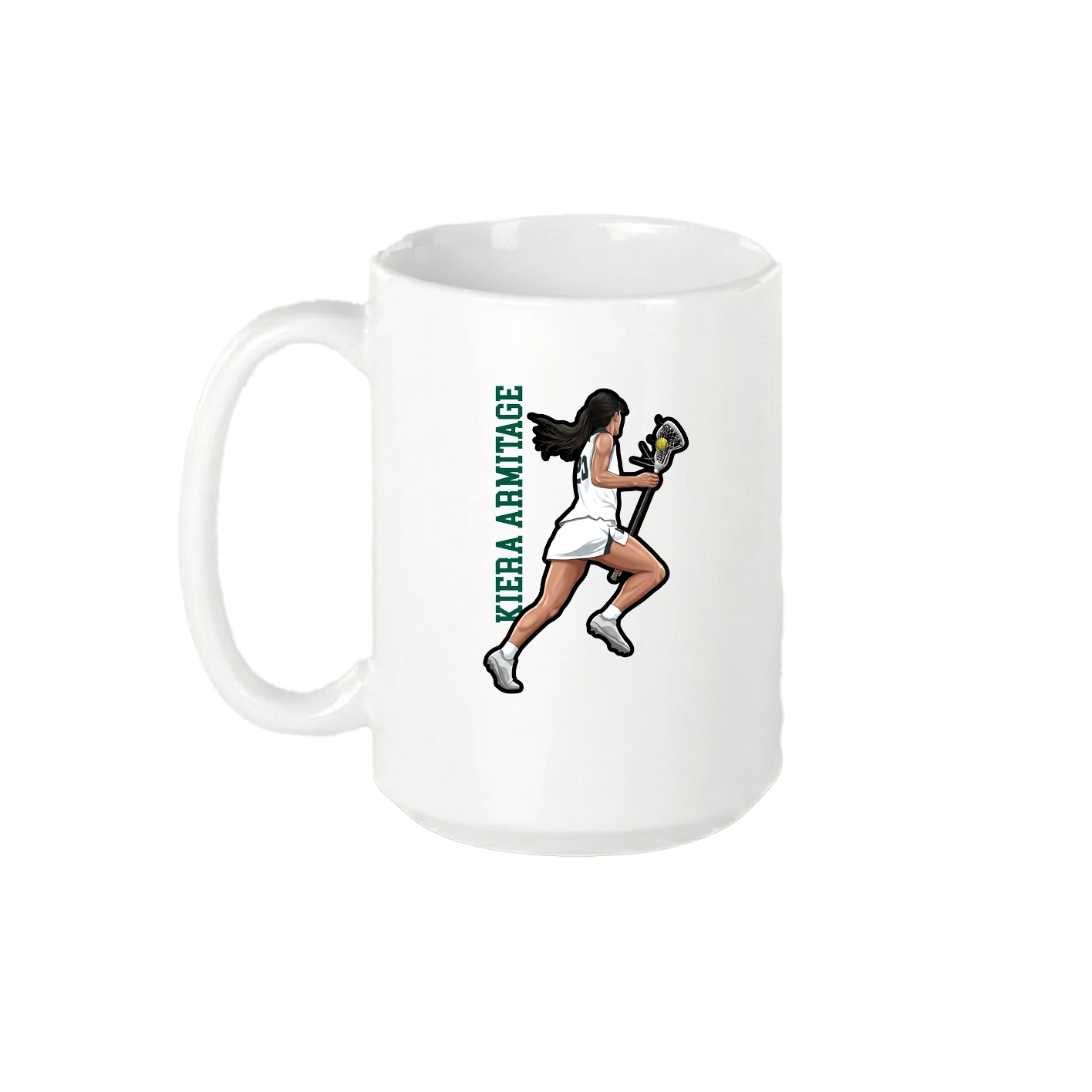 15oz Coffee Mug — Name Vertical in White