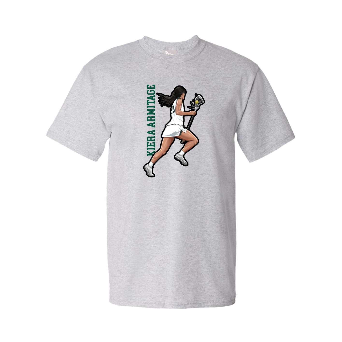 Tee — Name Vertical in Grey