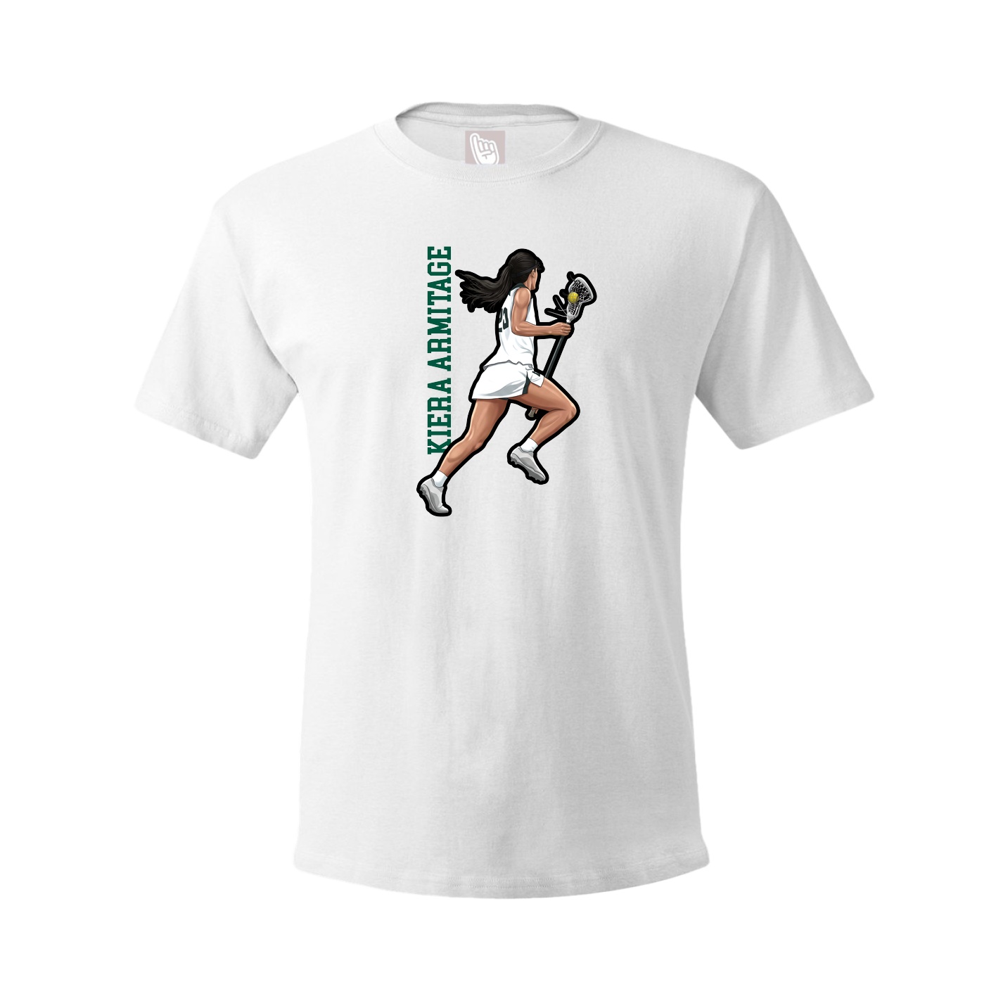 Youth Tee — Name Vertical in White