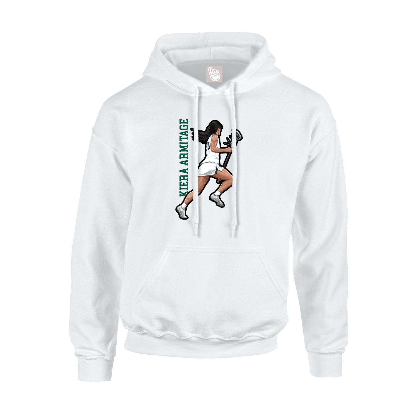 Youth Hoodie — Name Vertical in White