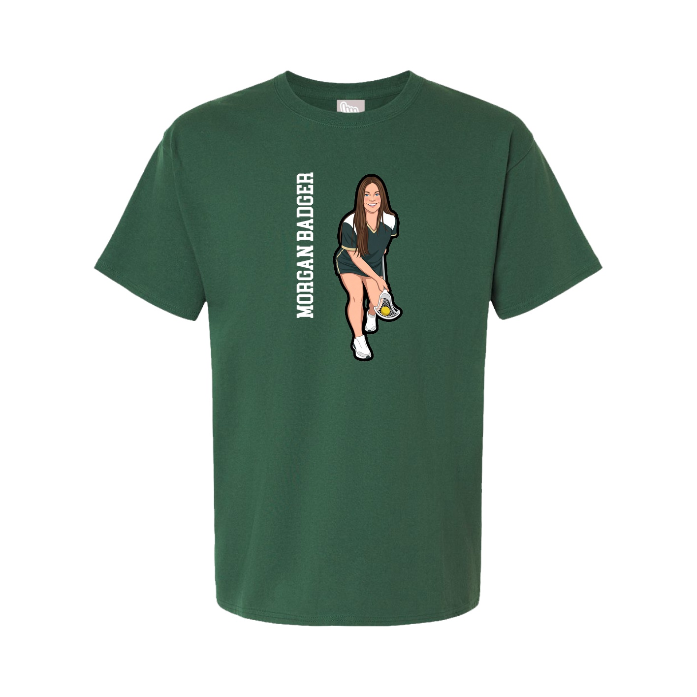 Youth Tee — Name Vertical in Green