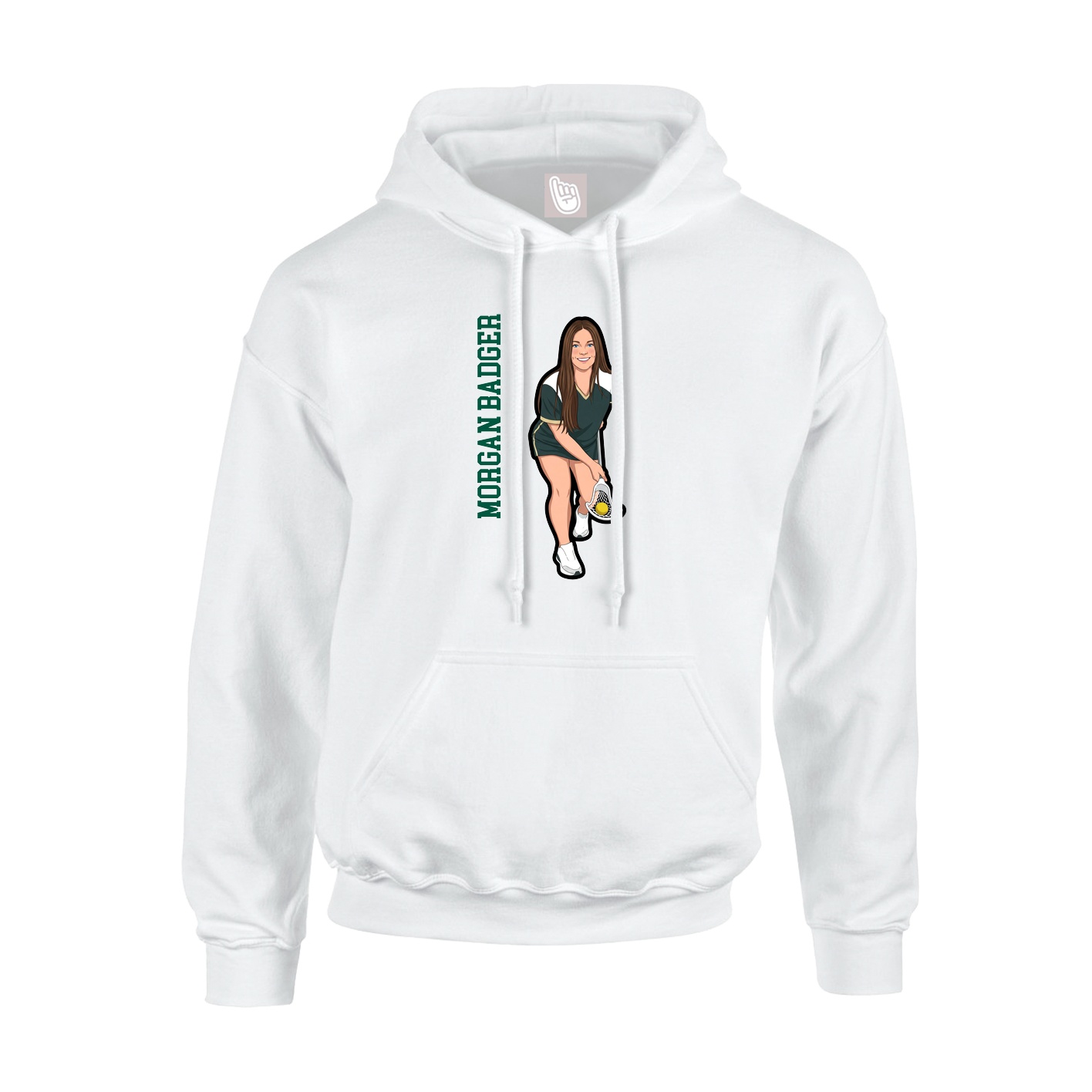 Hoodie — Name Vertical in White