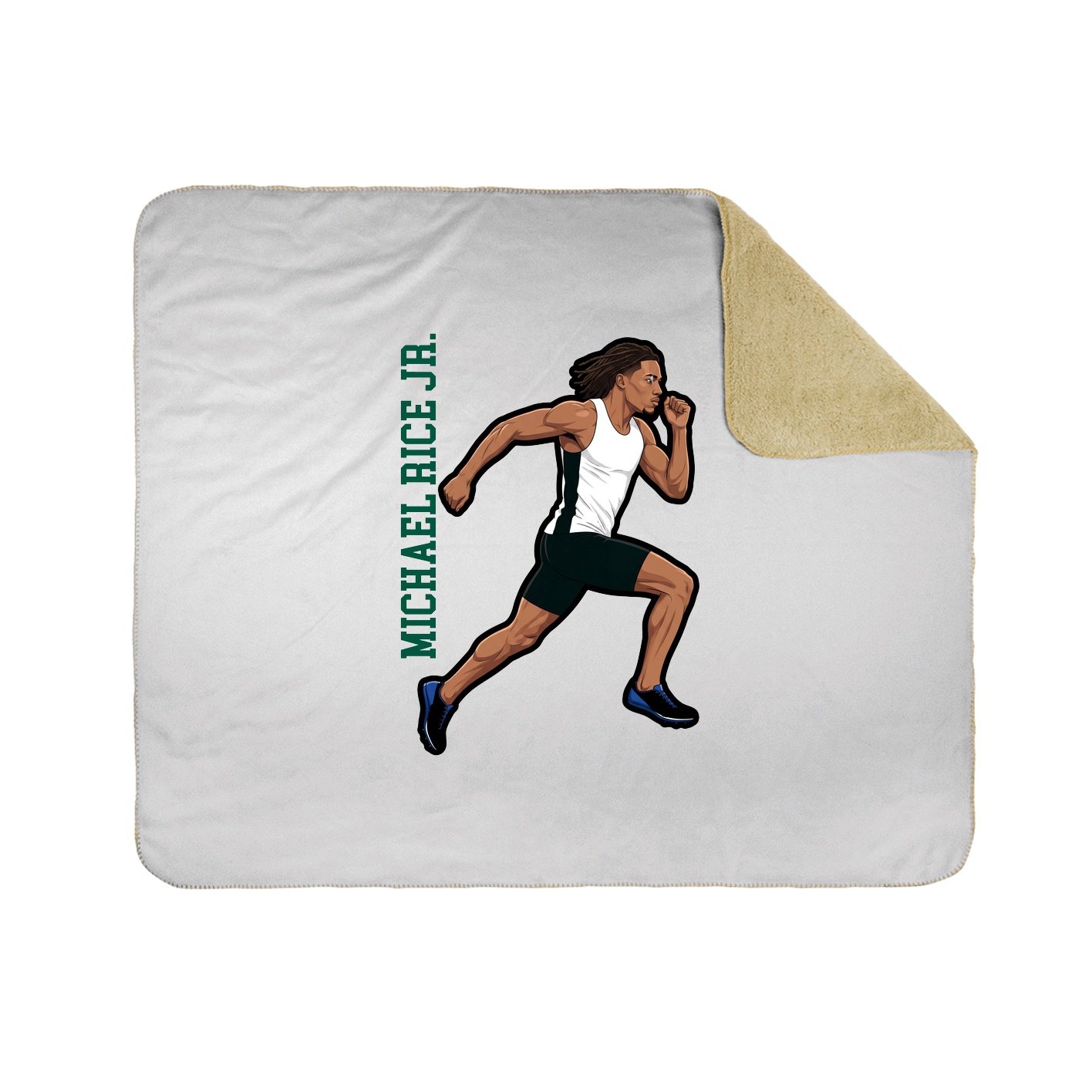 Throw Blanket — Name Vertical in White
