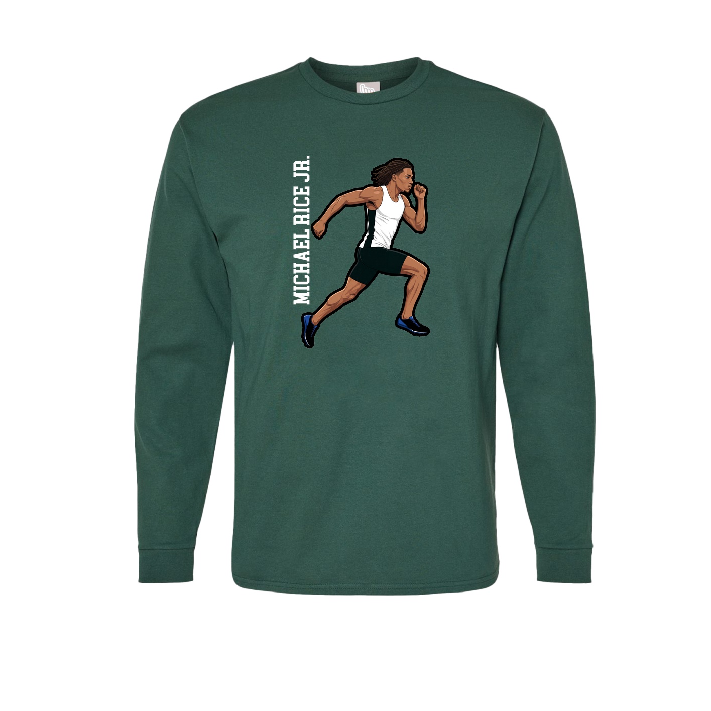 Long Sleeve Tee — Name Vertical in Green