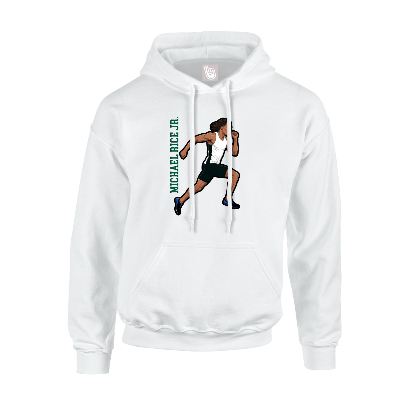 Youth Hoodie — Name Vertical in White