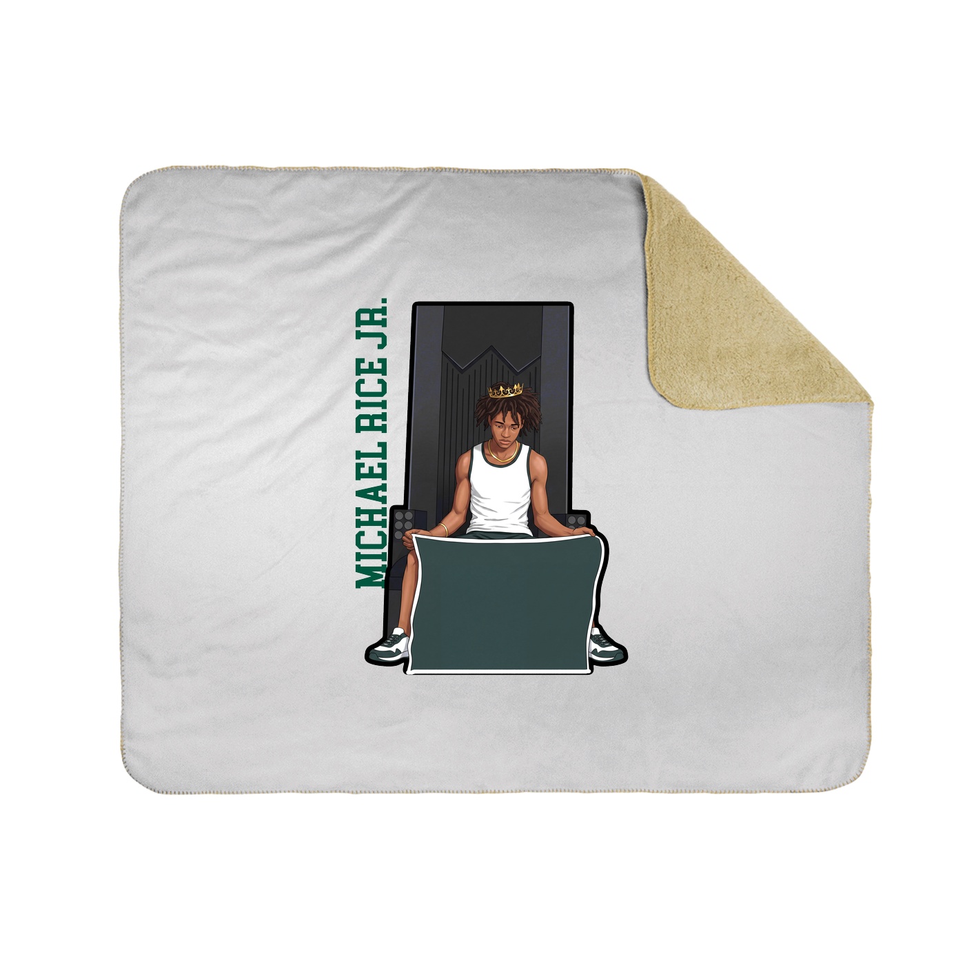 Throw Blanket — Name Vertical in White