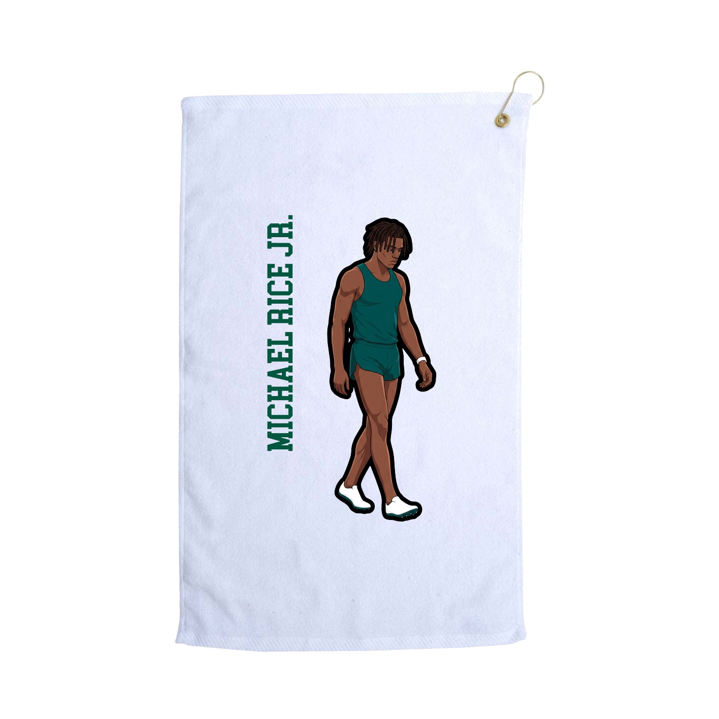 Golf Towel — Name Vertical in White
