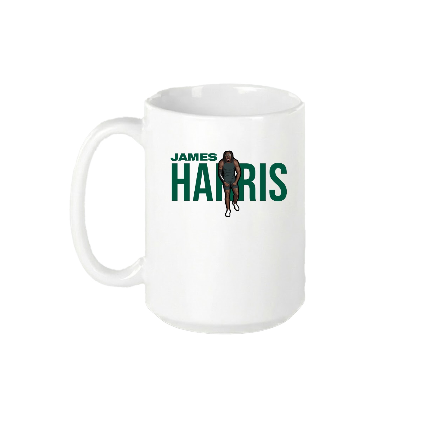 15oz Coffee Mug — Player Name in White