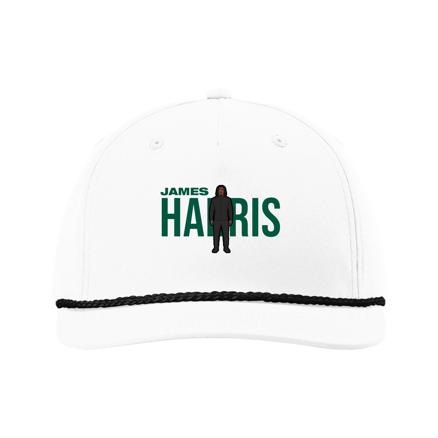 Five-Panel Classic Rope Cap — Player Name in White