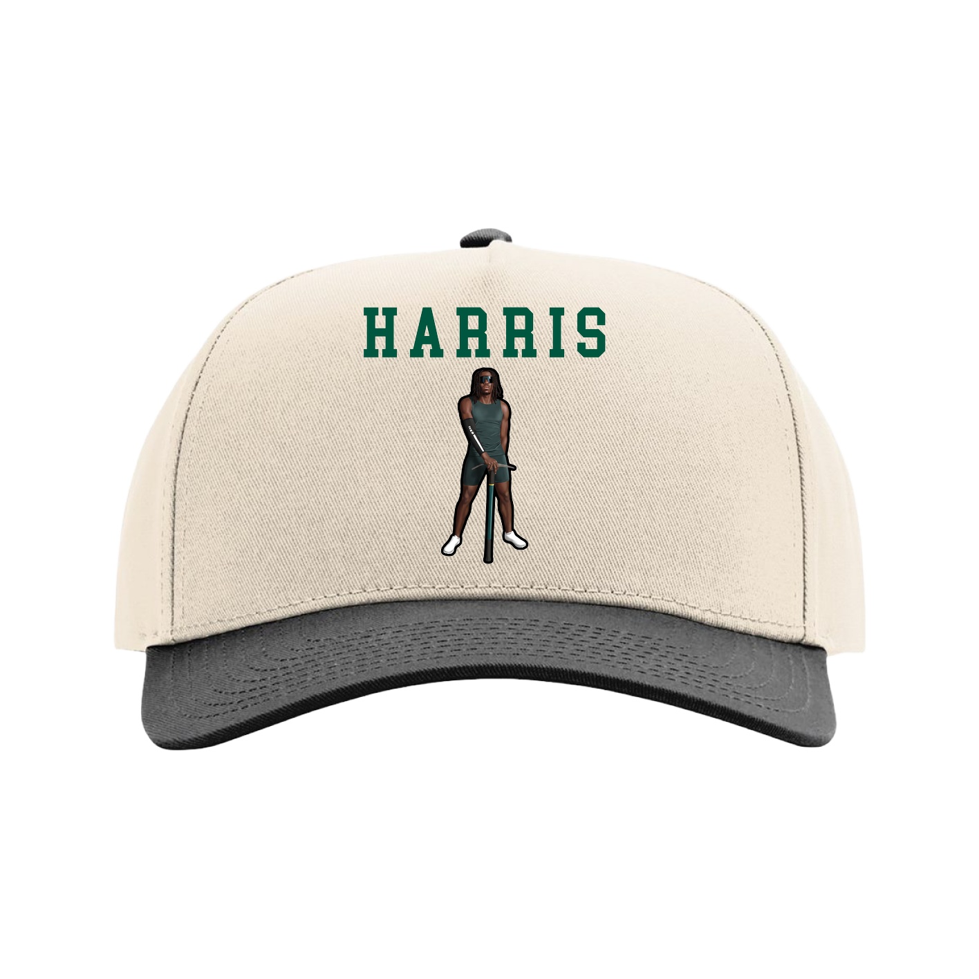 Full Fabric Five-Panel Champ Cap — Shirsey in Cream/Black