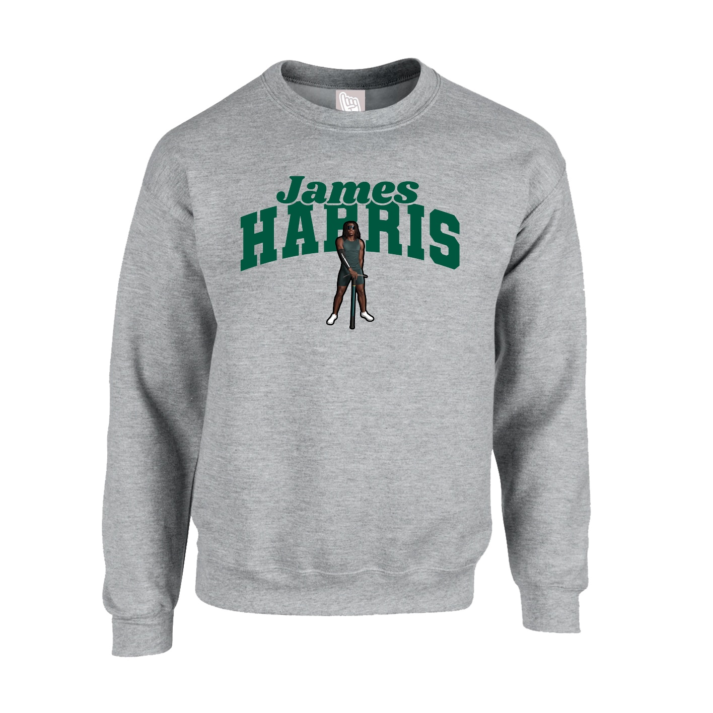 Fleece Crew — Signature Arch in Grey