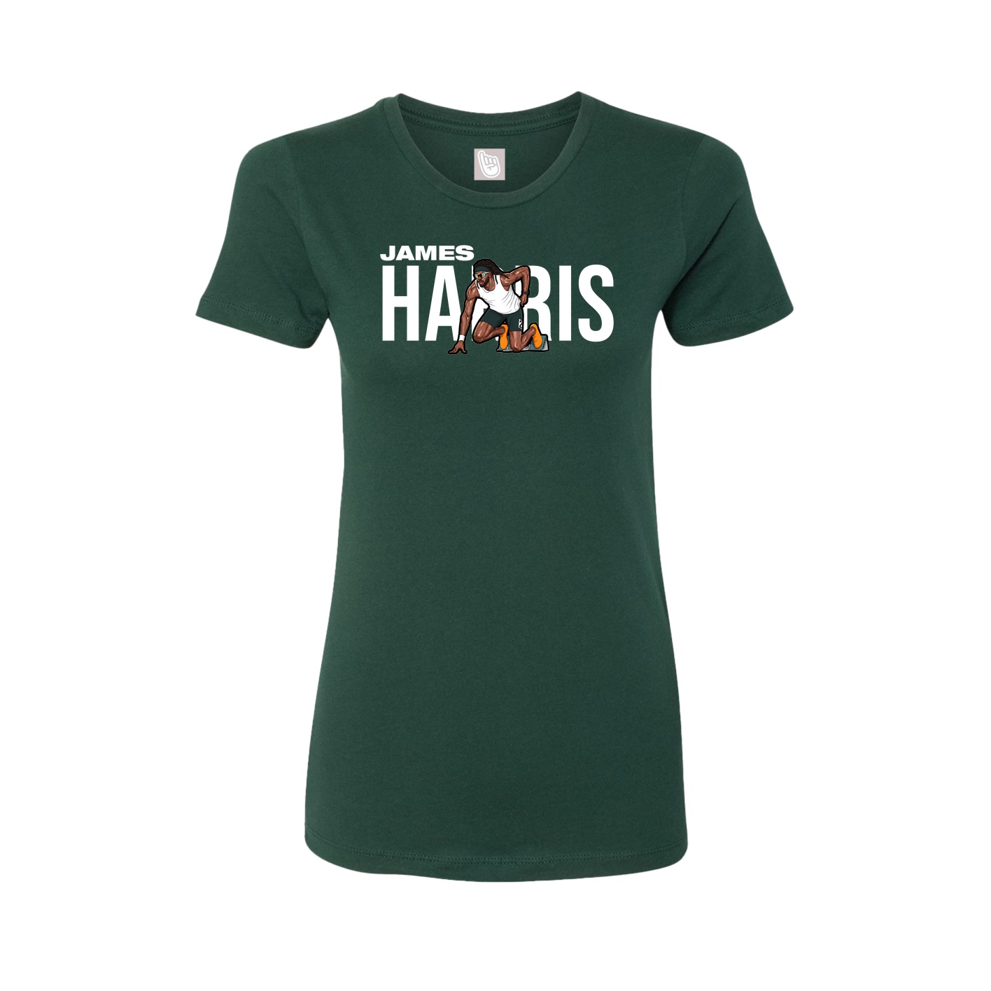Womens Tee — Player Name in Green