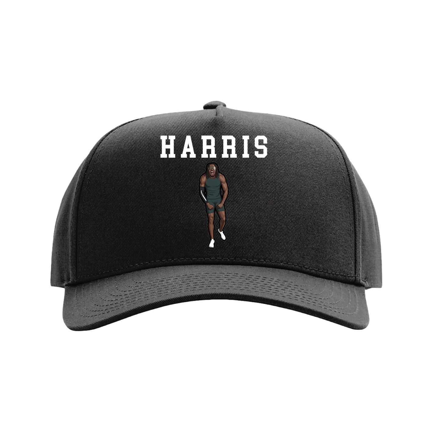 Full Fabric Five-Panel Champ Cap — Shirsey in Black