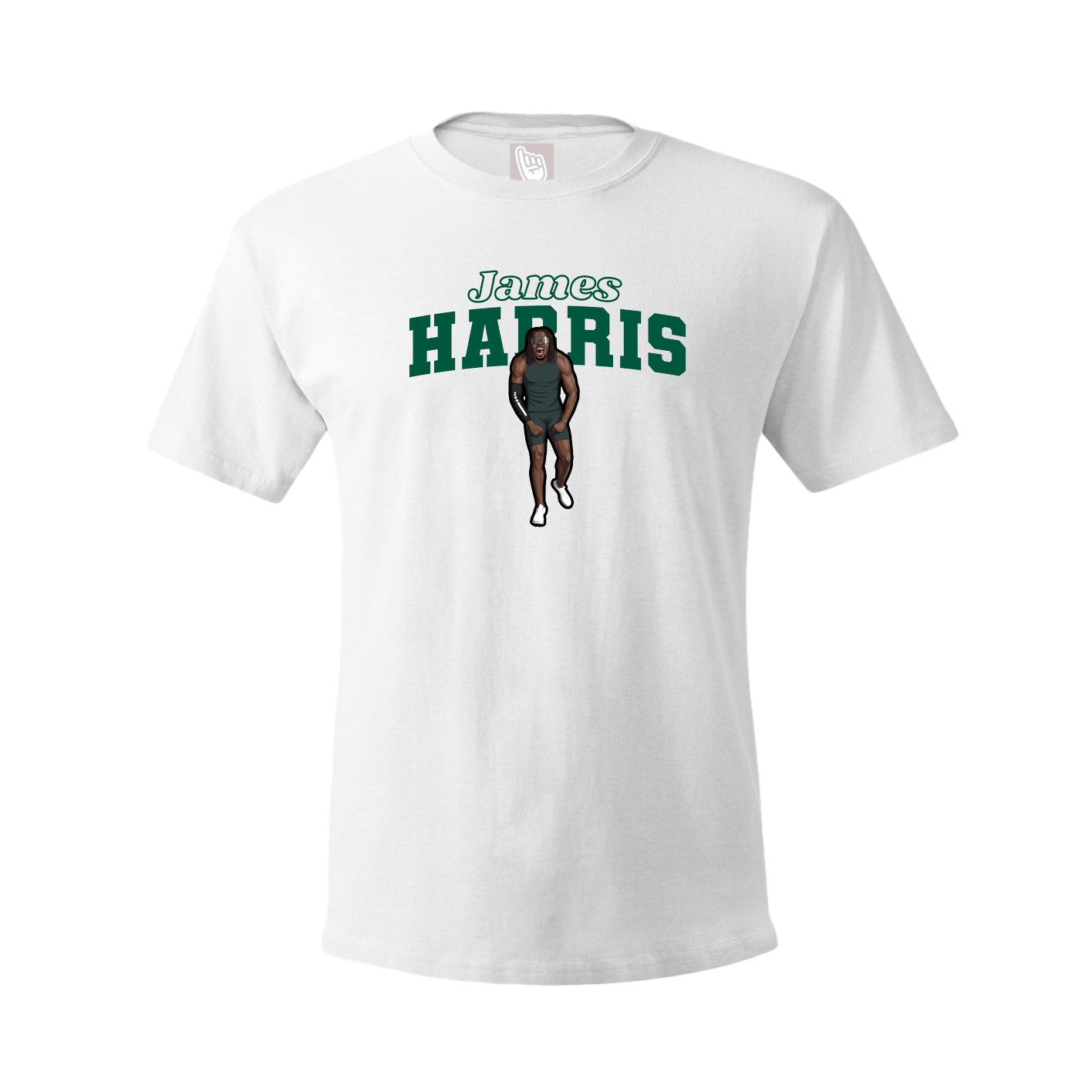 Youth Tee — Name Arch in White