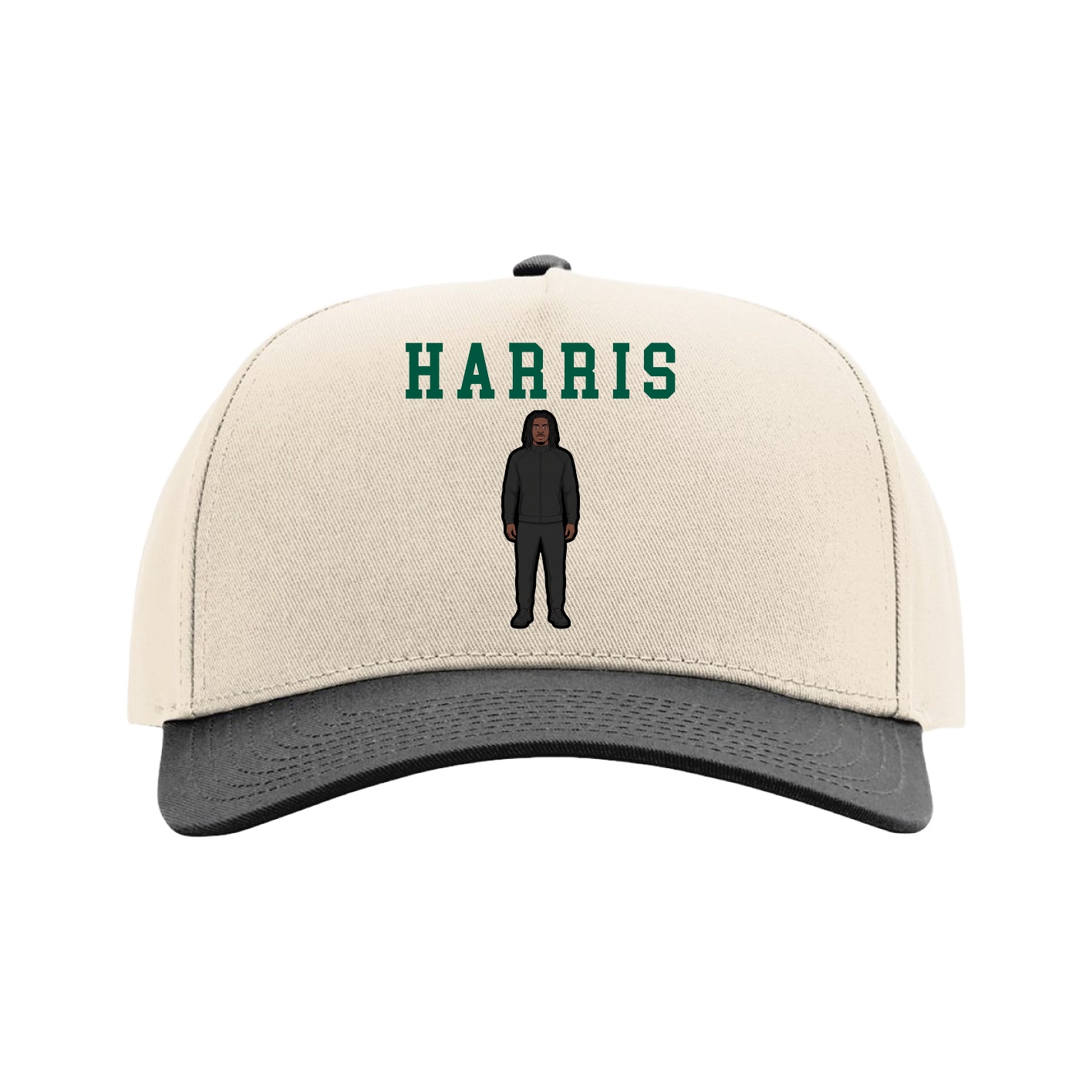 Full Fabric Five-Panel Champ Cap — Shirsey in Cream/Black