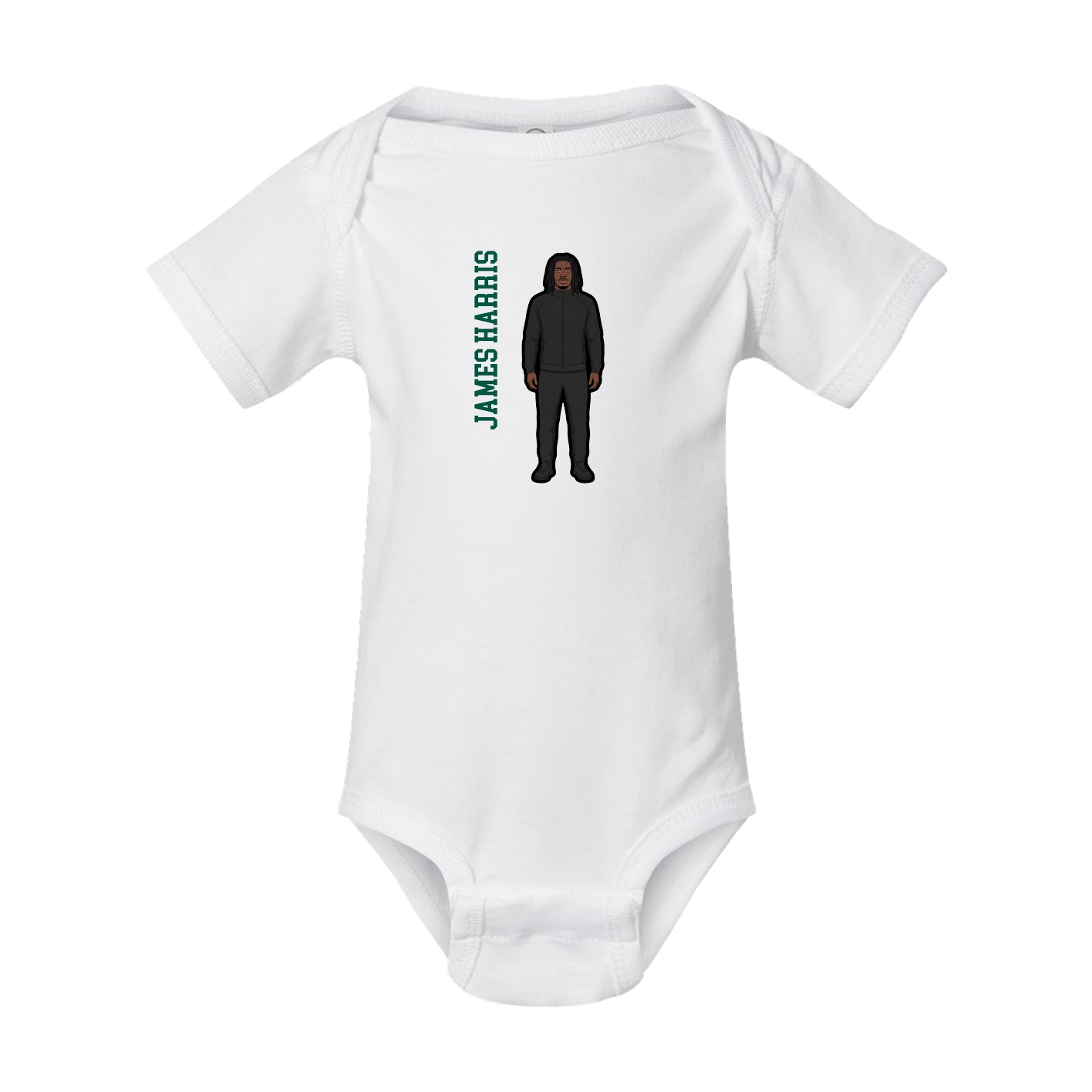 Baby Onesie — Name Vertical in White