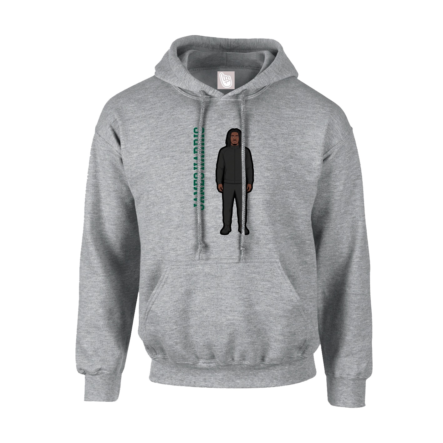 Hoodie — Name Vertical in Grey