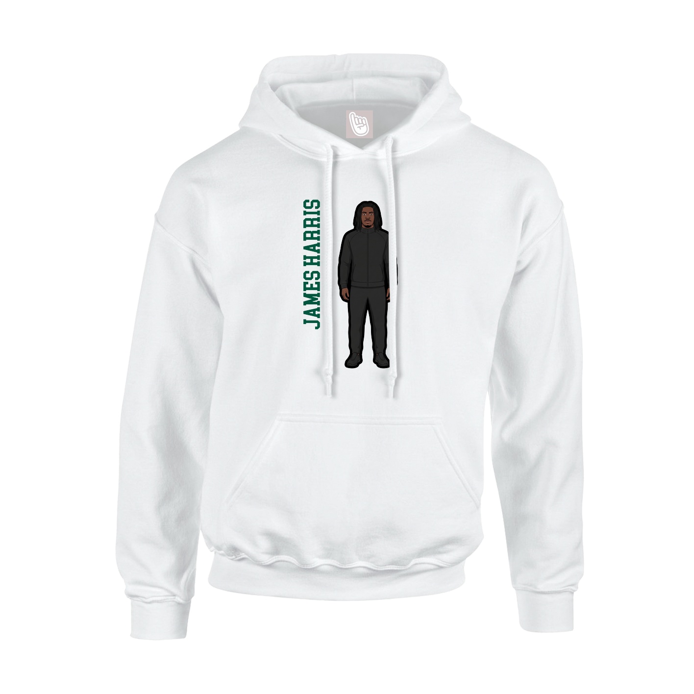 Hoodie — Name Vertical in White