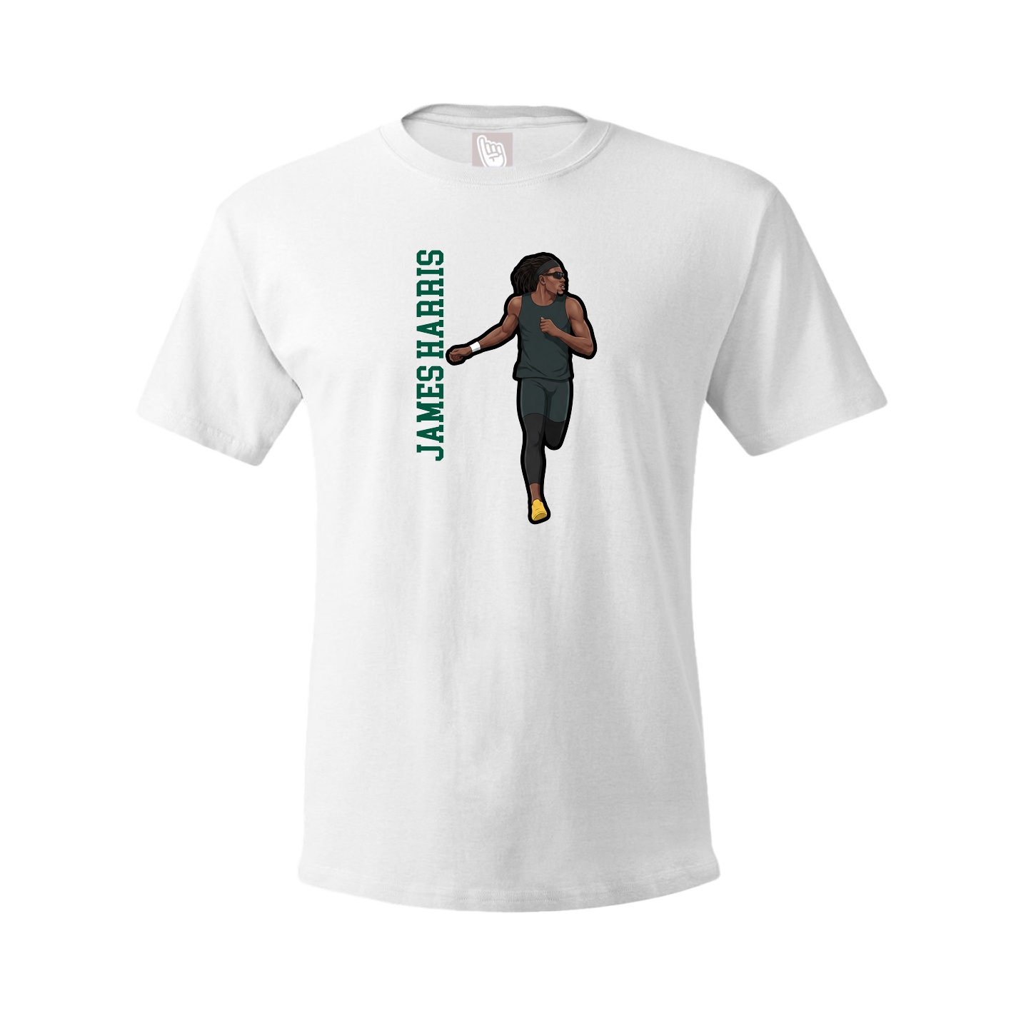 Youth Tee — Name Vertical in White
