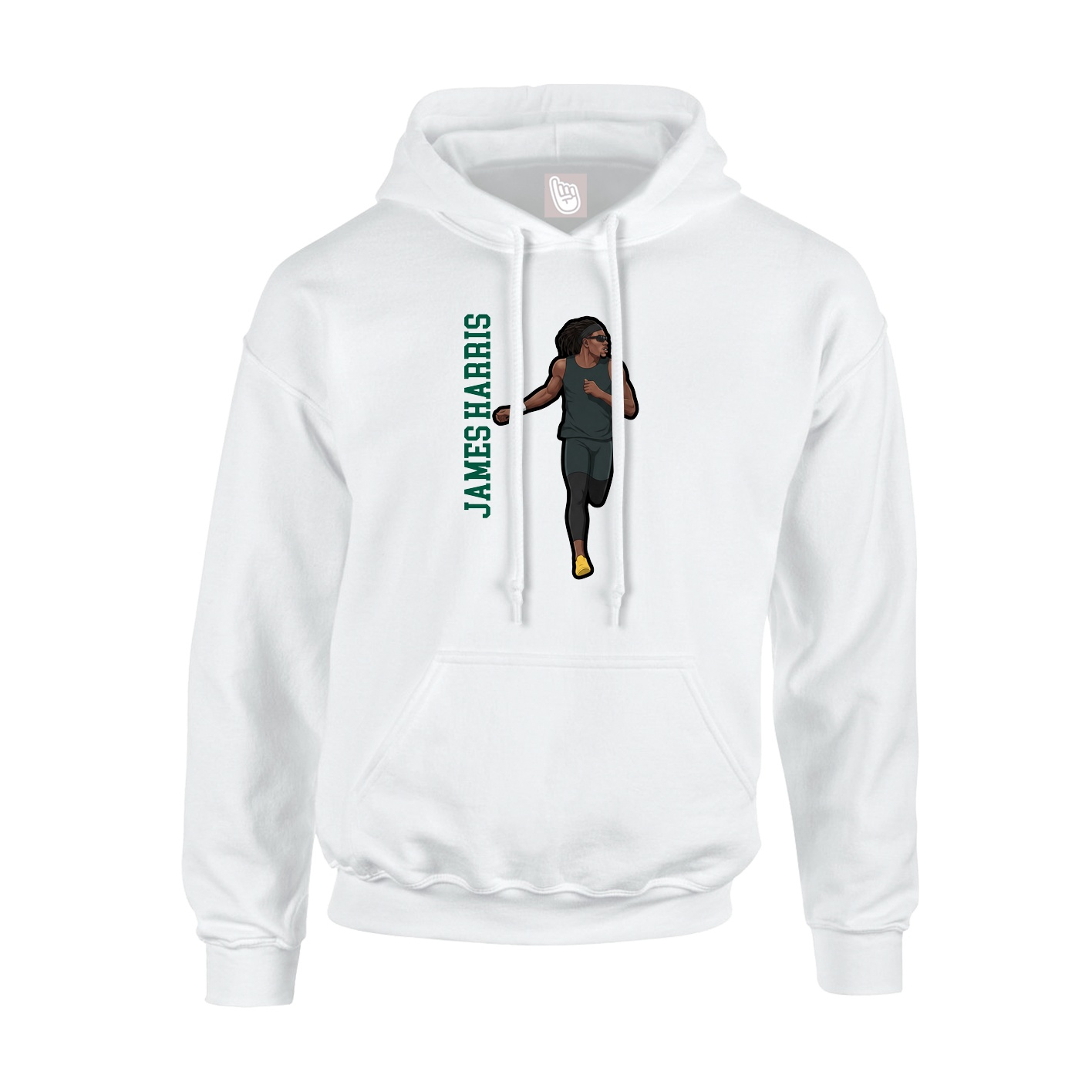 Youth Hoodie — Name Vertical in White