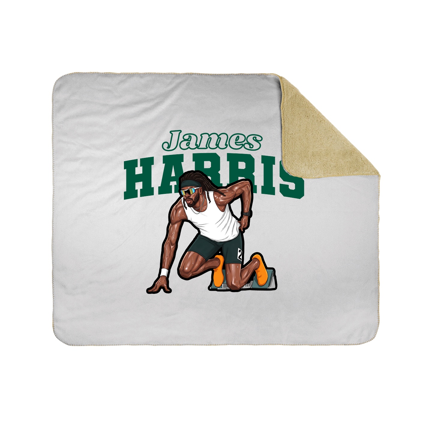 Throw Blanket — Name Arch in White