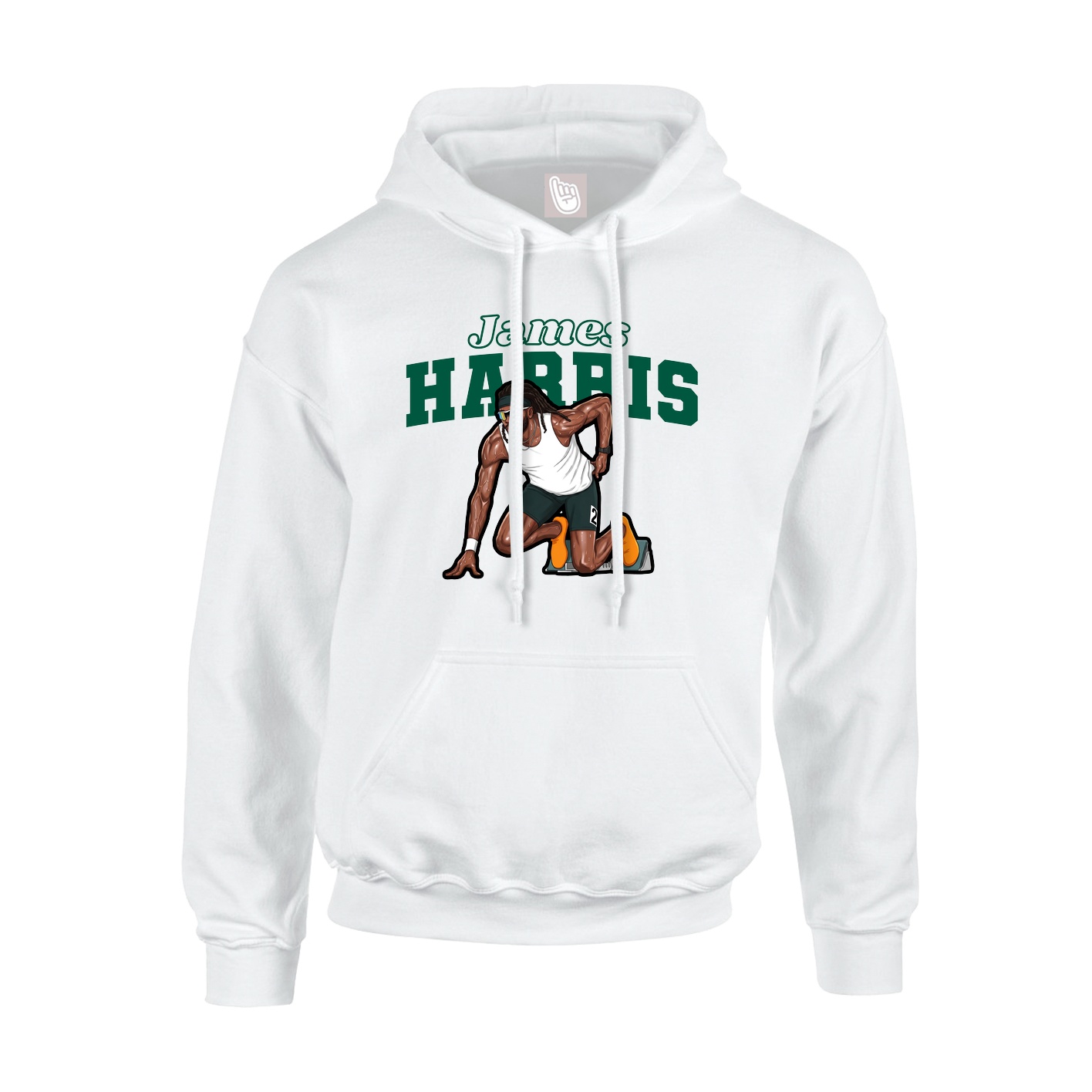 Hoodie — Name Arch in White