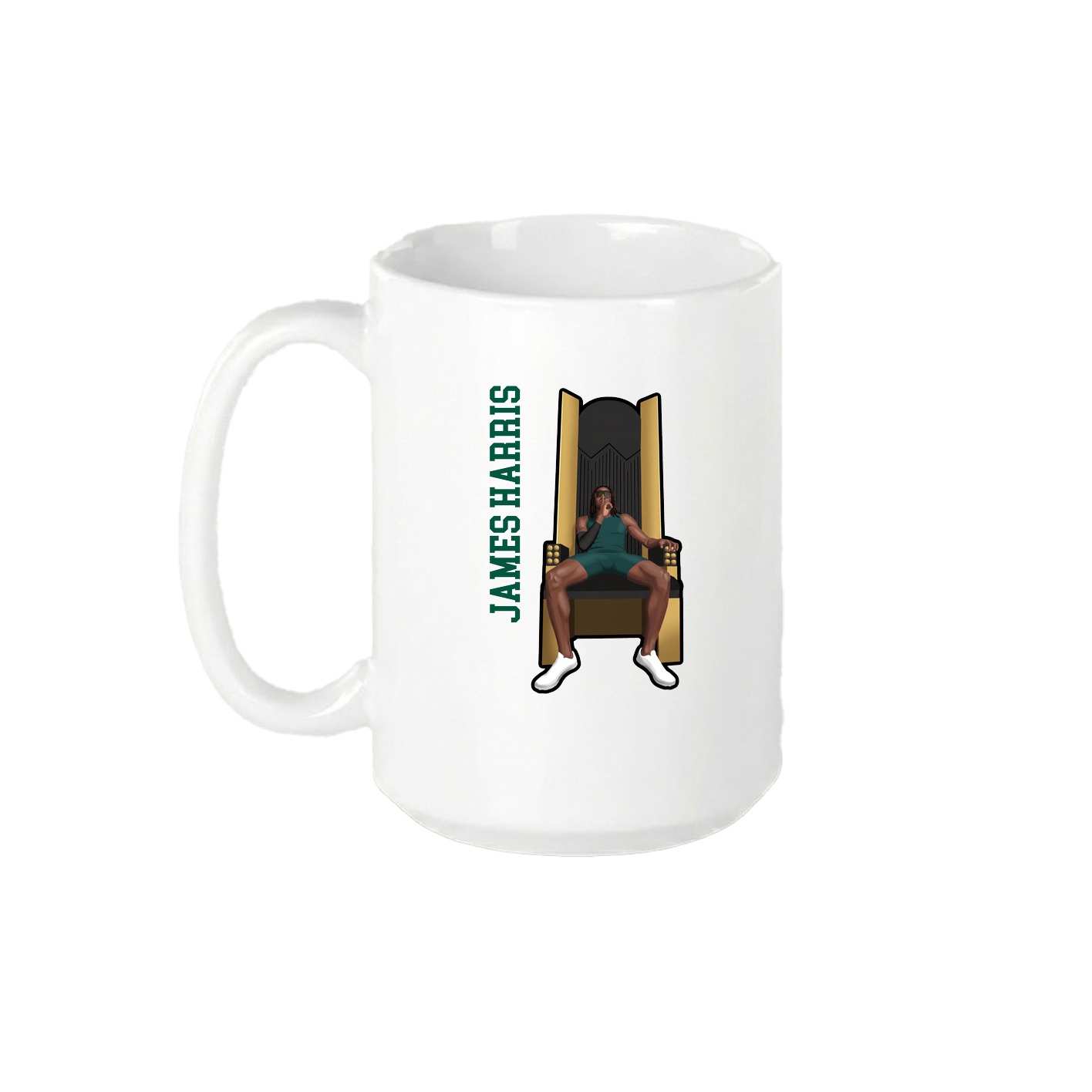 15oz Coffee Mug — Name Vertical in White