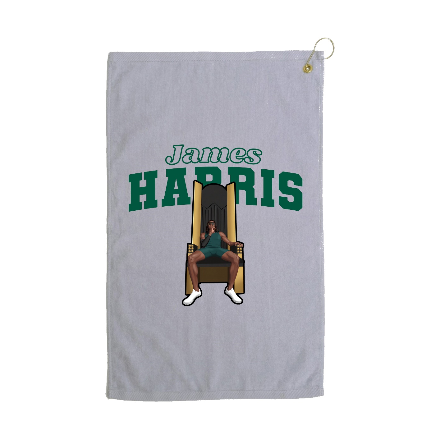 Golf Towel — Name Arch in Grey