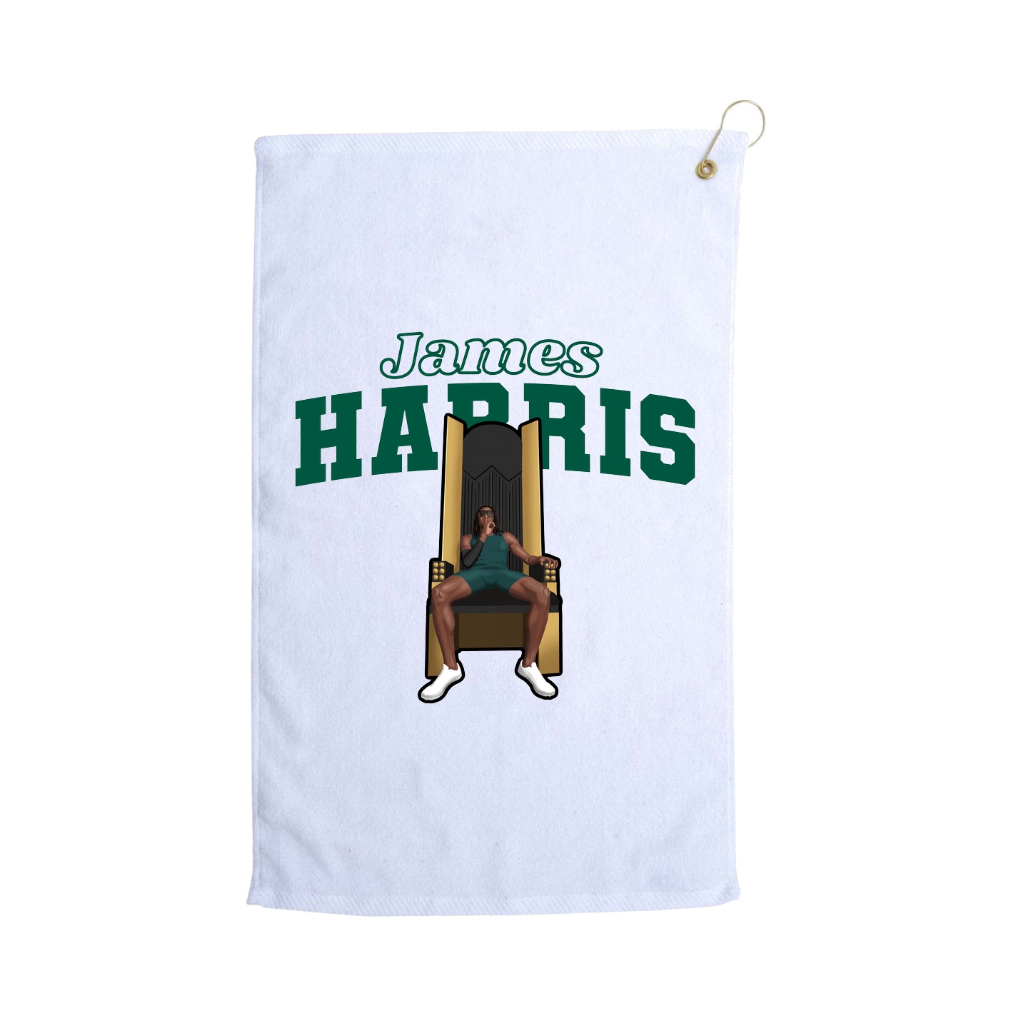 Golf Towel — Name Arch in White