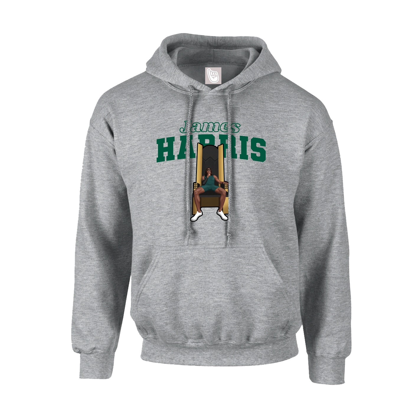 Youth Hoodie — Name Arch in Grey
